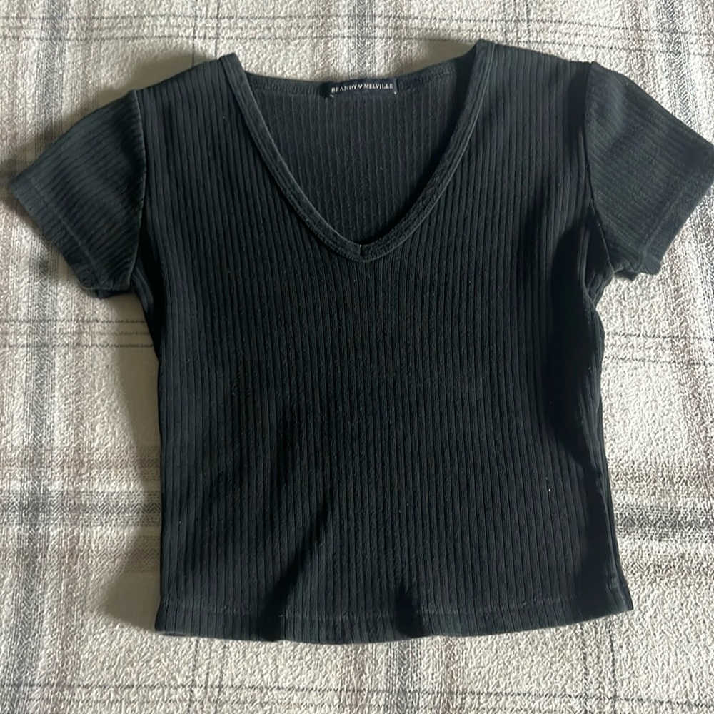 Brandy Melville Black Ribbed Top